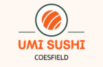 orange minimalist sushi bar restaurant logo
